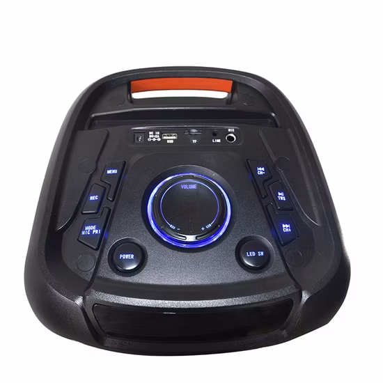 Drahtlose tragbare 6-Zoll-Woofer- und Hochtöner-Bluetooth-Lautsprecher mit attraktivem LED-Licht